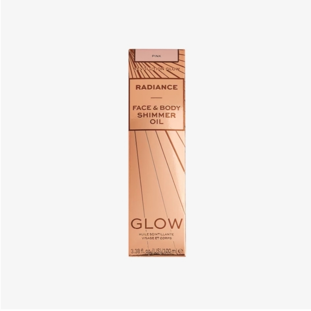 Revolution Glow Radiance Face & Body Shimmer Oil – Pink 3.38 fl oz - NIB
